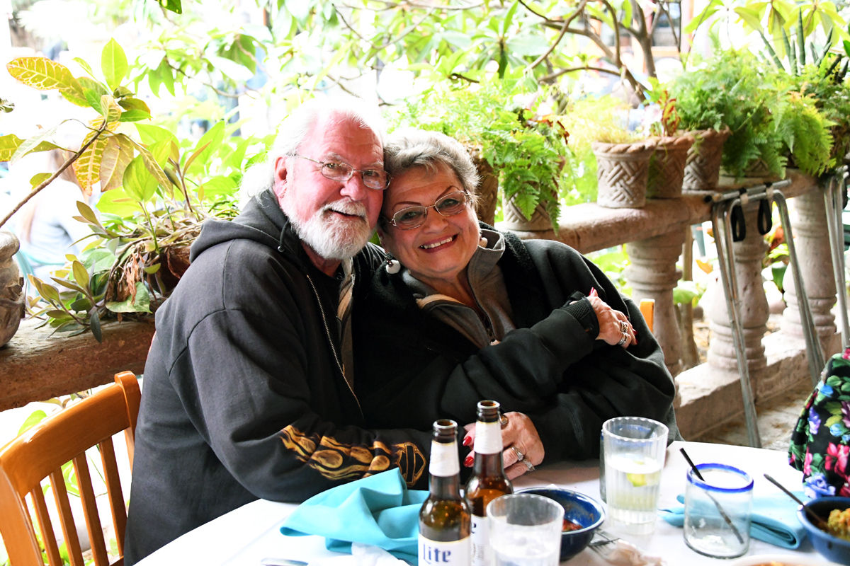 056 Jim and Wanda Hoover at Joe T. Garcia's in Fort Worth.JPG